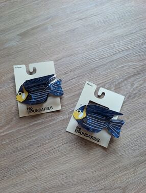 Set of Two Blue Fish Hair Claw Clips Dory from Finding Nemo NEW! Viral Fish Clip